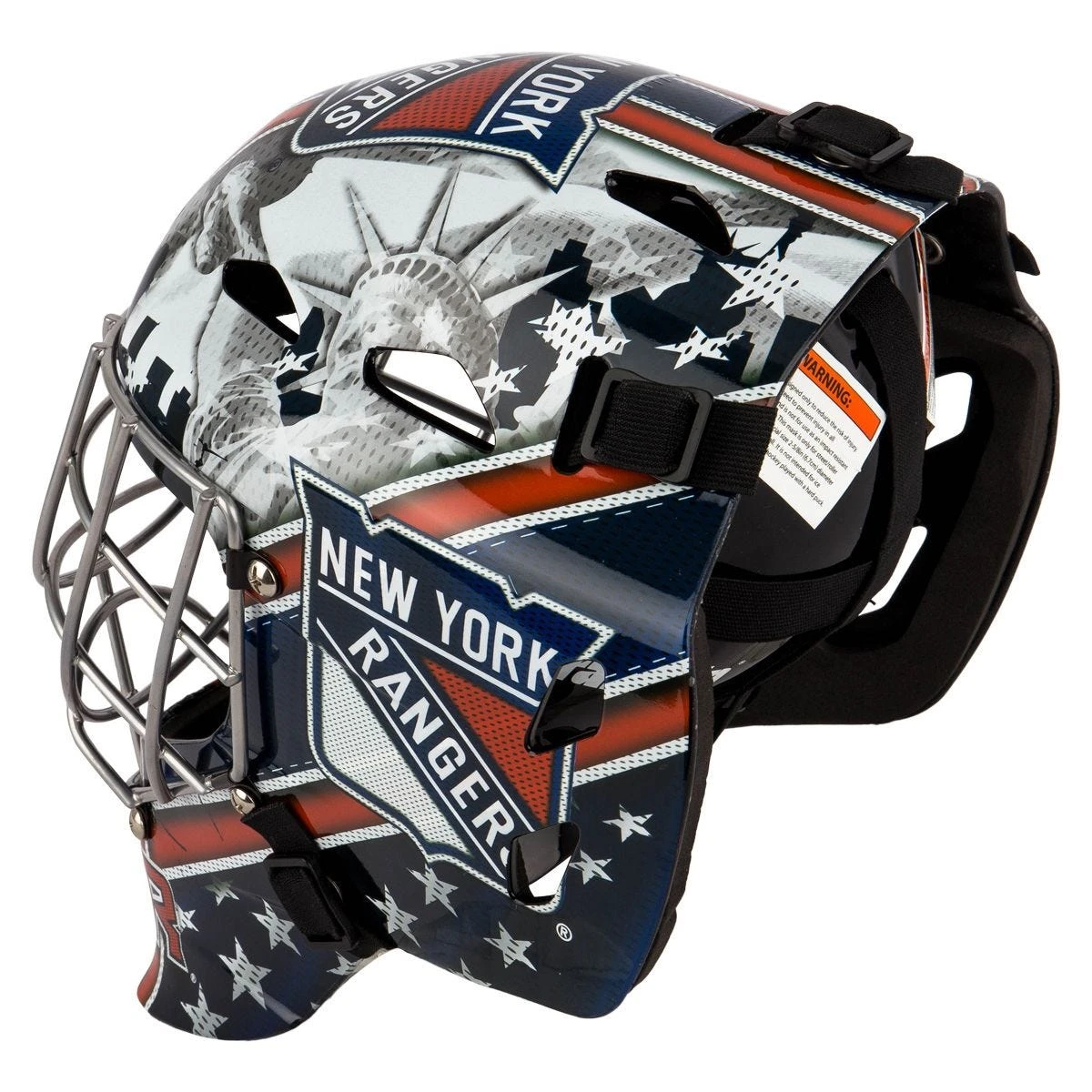 Franklin GFM 1500 New York Rangers Goalie Face Mask - Image 4