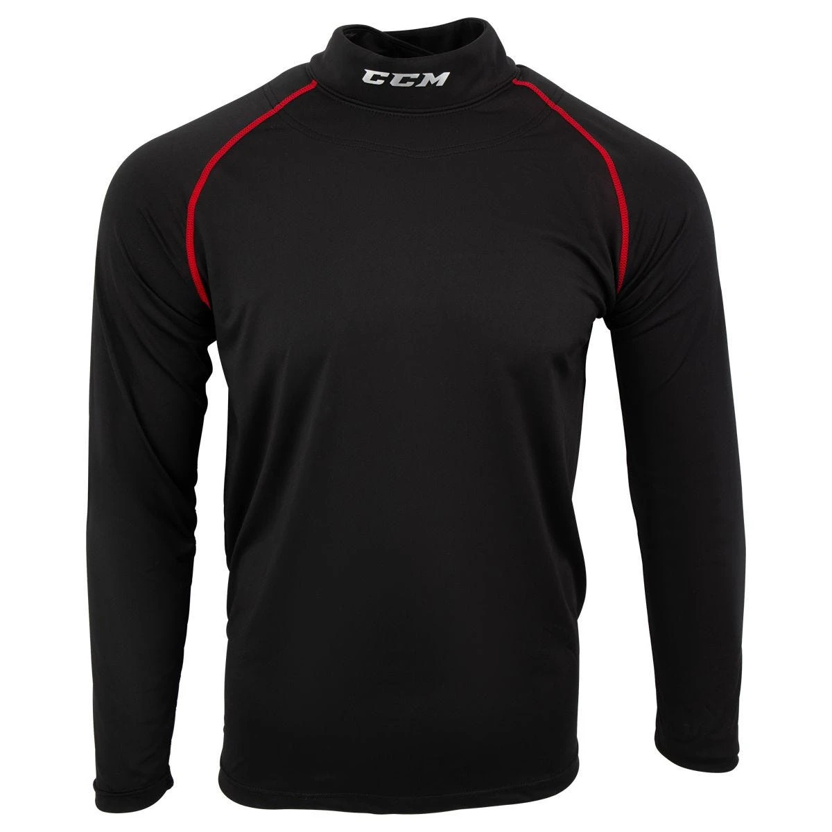 CCM Senior Athletic Fit Long Sleeve Shirt W/Integrated Non-BNQ Neck Protection