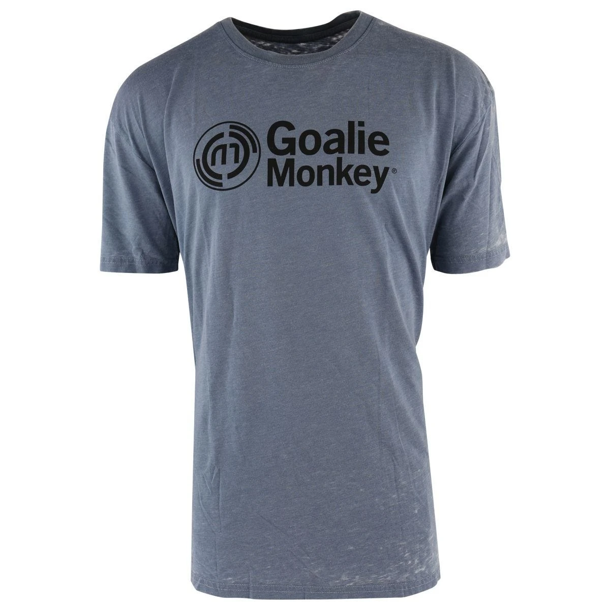 Monkey Sport By Pepper Foster - GoalieMonkey Logo Adult Short Sleeve Tee Shirt (Denim)